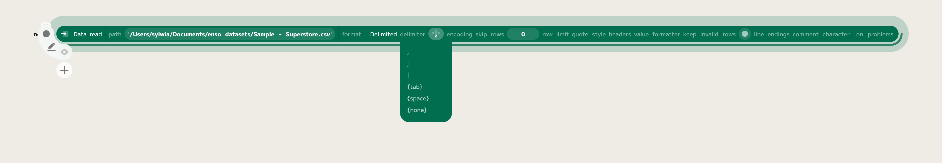 Delimiter Dropdown