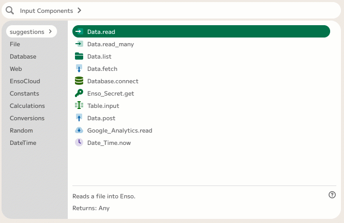 Input Component Browser